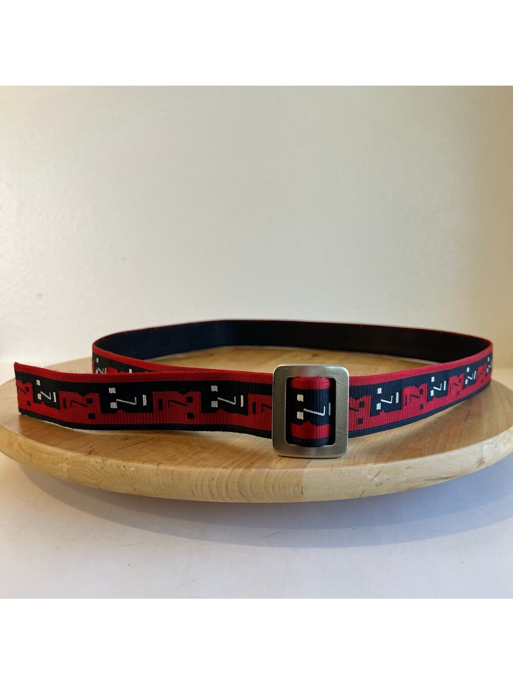 USA Colorado Bison Red & Black Face Abstract Unisex Belt Size Large